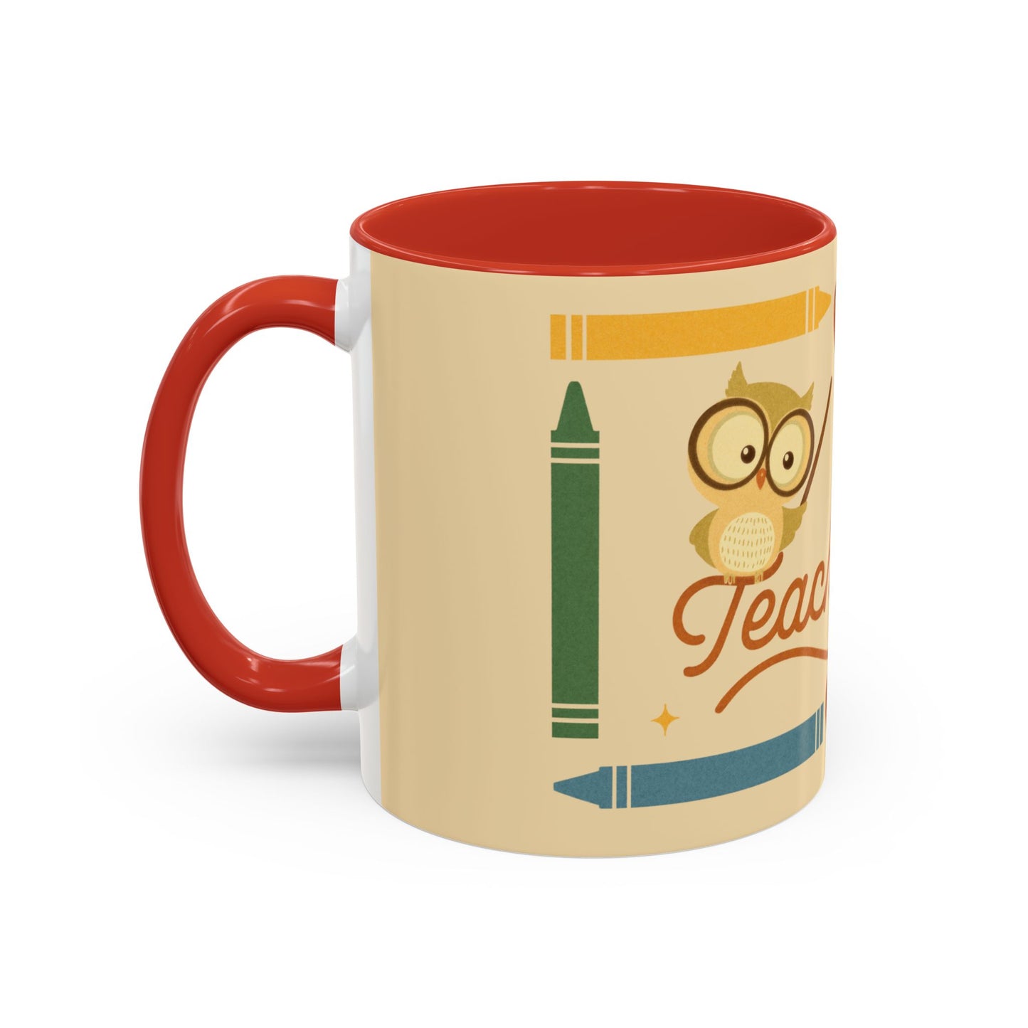 Teach Love Inspire Color Accent Mug (11oz/15oz) – Teacher Gift • Back to School • Durable Ceramic, Dishwasher & Microwave Safe