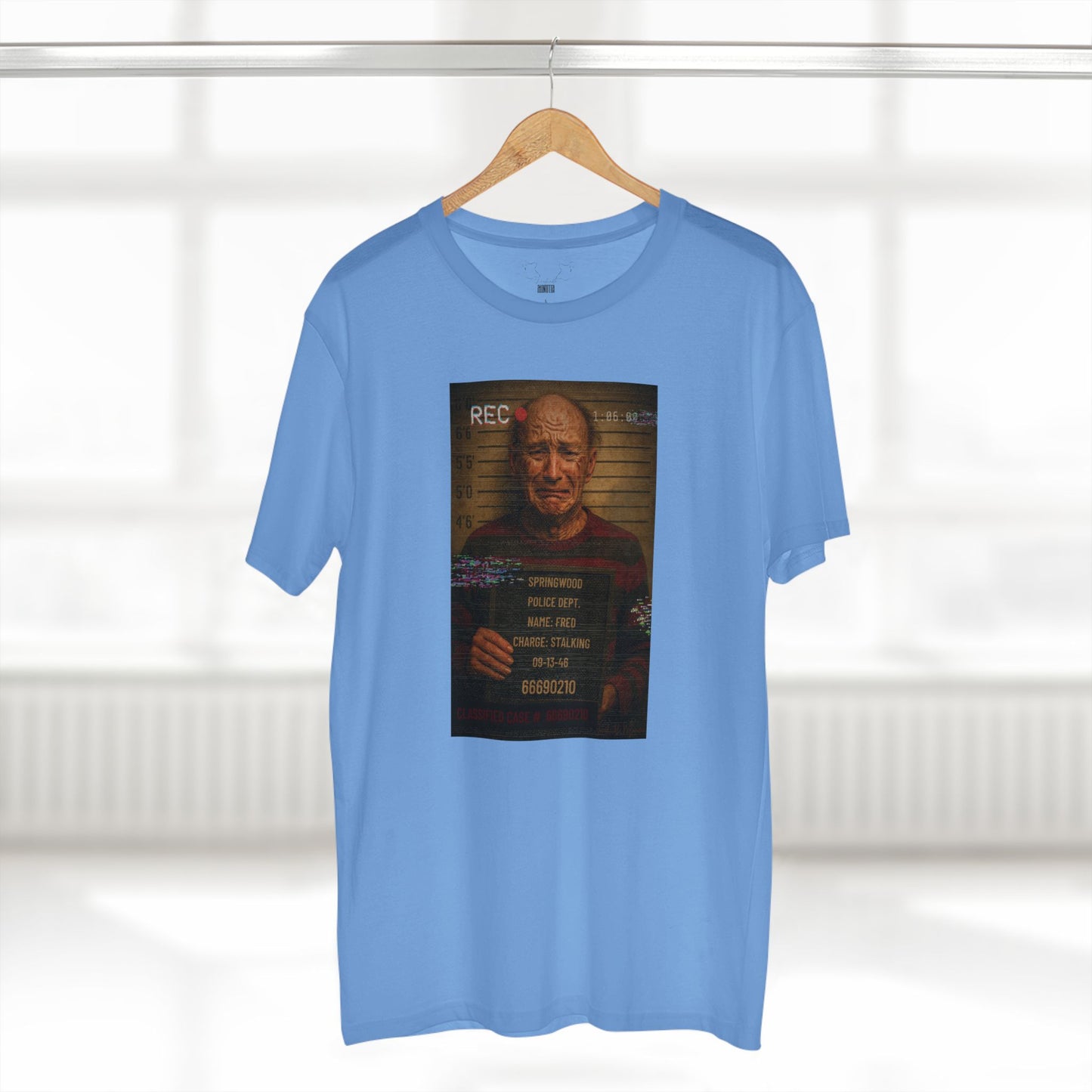 🔥 Freddy Mugshot Tee – Retro Slasher Horrorcore Premium T-Shirt (Unisex)