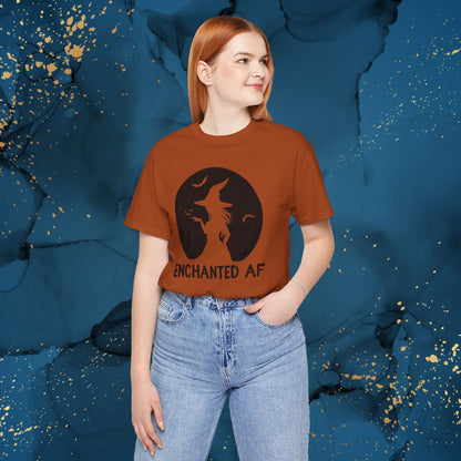 "ENCHANTED AF" Witch Tee | Bella+Canvas 3001 Halloween Unisex T-Shirt