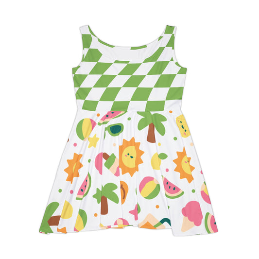 Fruity Summer Festival Skater Dress – Playful Retro Picniccore Skater Dress