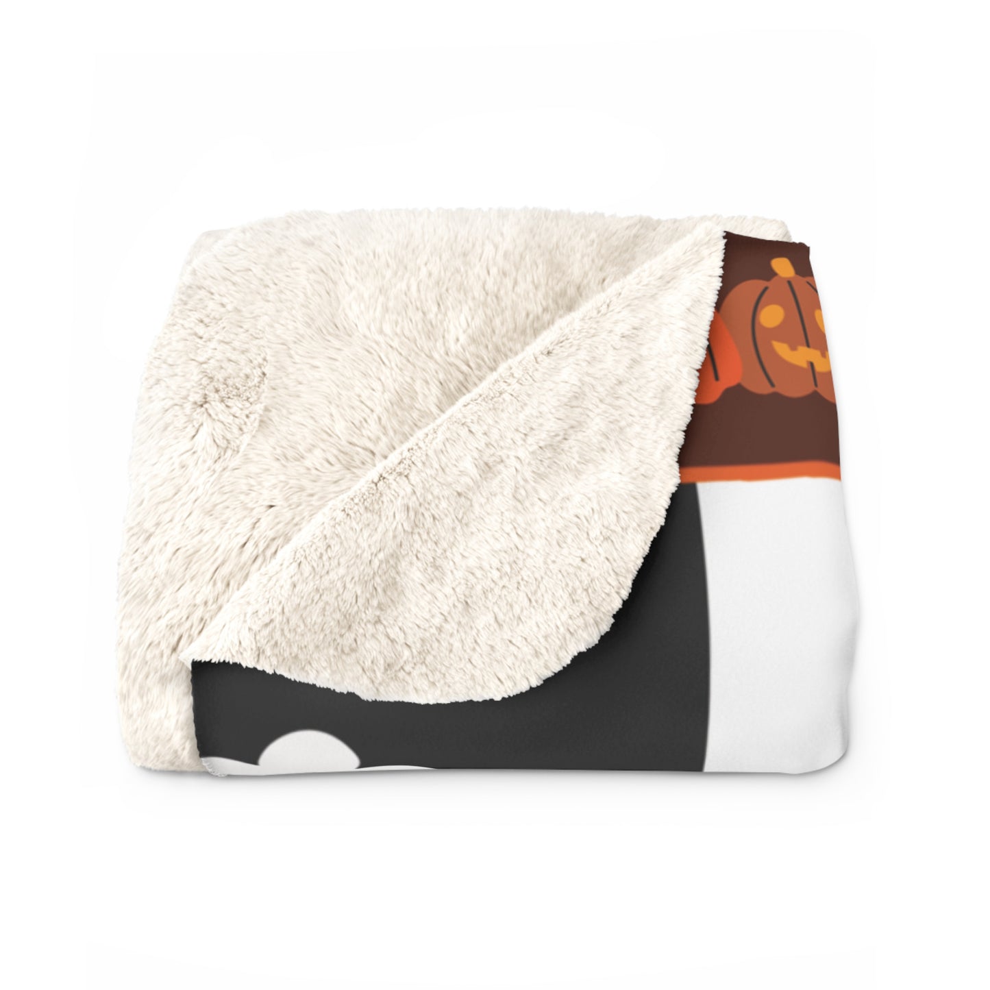 Pumpkin Patch Panic – Halloween Checkerboard Sherpa Fleece Blanket