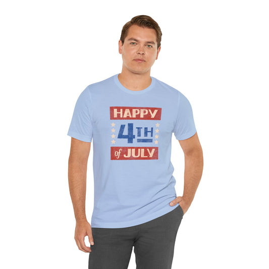 Happy 4th / Land of the Free Tee – Dual-Sided Print – Unisex Bella + Canvas Jersey T-Shirt