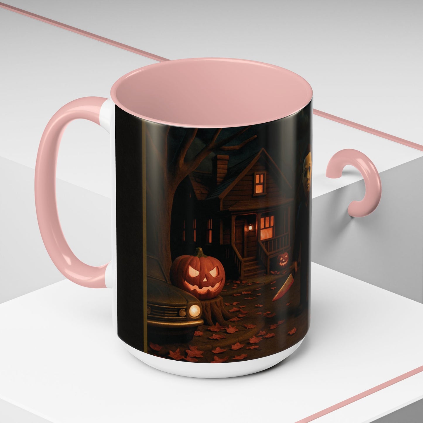 Clay-Style Slasher Halloween Night Mug | Accent Coffee Mug (11oz/15oz)