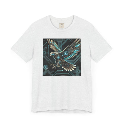 Futuristic Falcon Tech Tee - Unisex Short Sleeve Jersey Shirt - Cyber Falcon