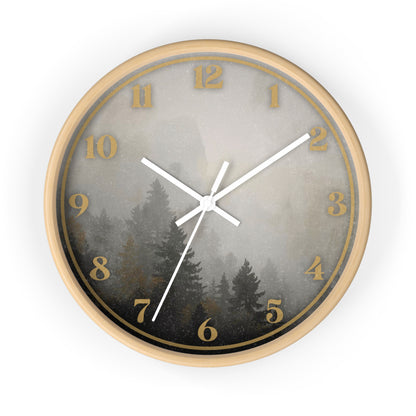 Fog & Pines Minimalist Forest 10" Wall Clock