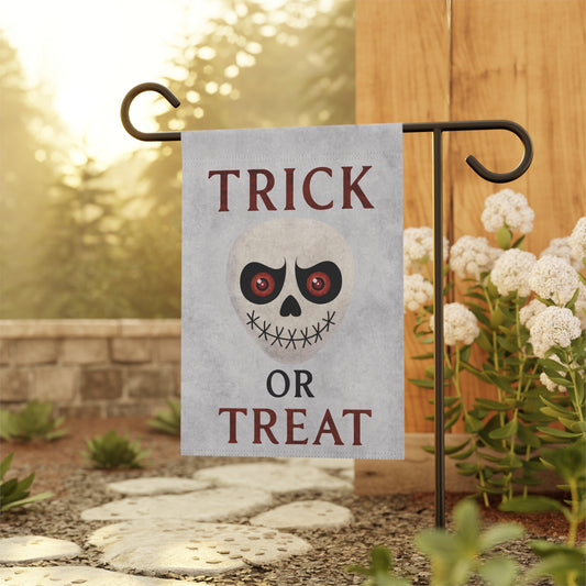 Trick or Treat Flag – Skull Halloween Garden Banner & House Flag | Boutique Spooky Porch Décor