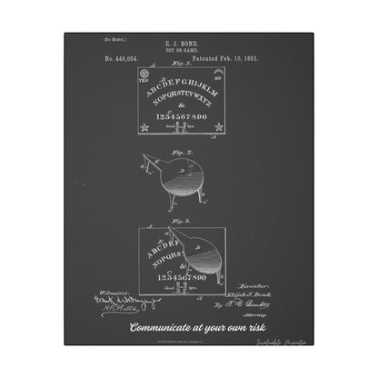 Ouija Board Patent Print (1891) – Gothic Spirit Board Canvas Wall Art