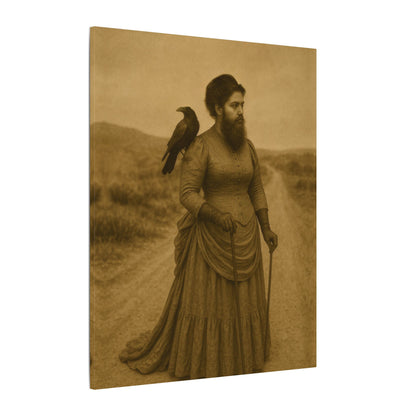 Bearded Lady with Crow – Matte Canvas Print (Gallery-Wrapped) 0.75"