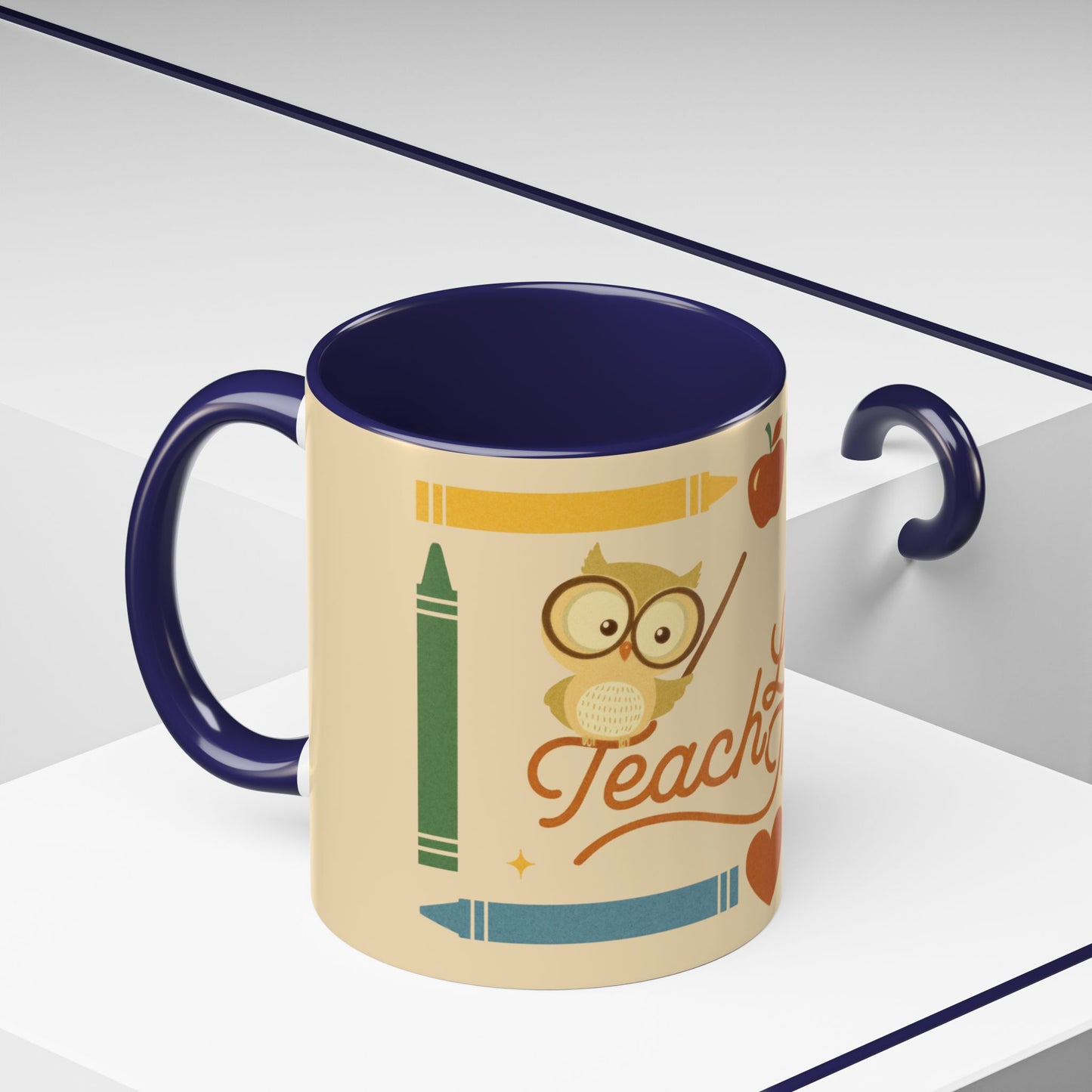 Teach Love Inspire Color Accent Mug (11oz/15oz) – Teacher Gift • Back to School • Durable Ceramic, Dishwasher & Microwave Safe
