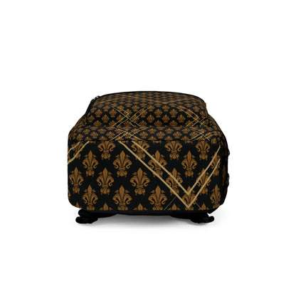 Luxury Fleur-de-Lis Pattern All Over Print Backpack - Durable, Stylish, and Waterproof