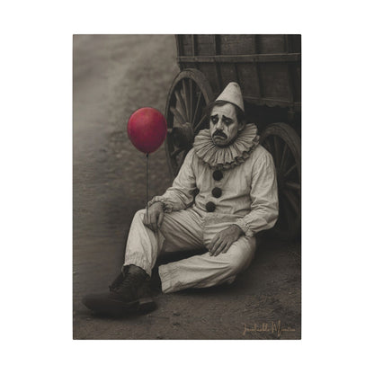 The Clown – Matte Canvas Print (Gallery-Wrapped) 0.75" – Vintage Circus-Inspired Canvas Wall Art
