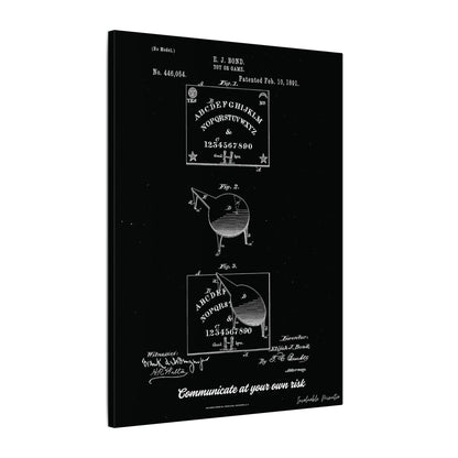 Ouija Board Patent Print (1891) – Gothic Spirit Board Canvas Wall Art