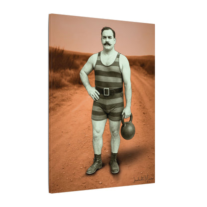 The Strongman – Matte Canvas Print (Gallery-Wrapped) 0.75" – Vintage Circus-Inspired Canvas Wall Art