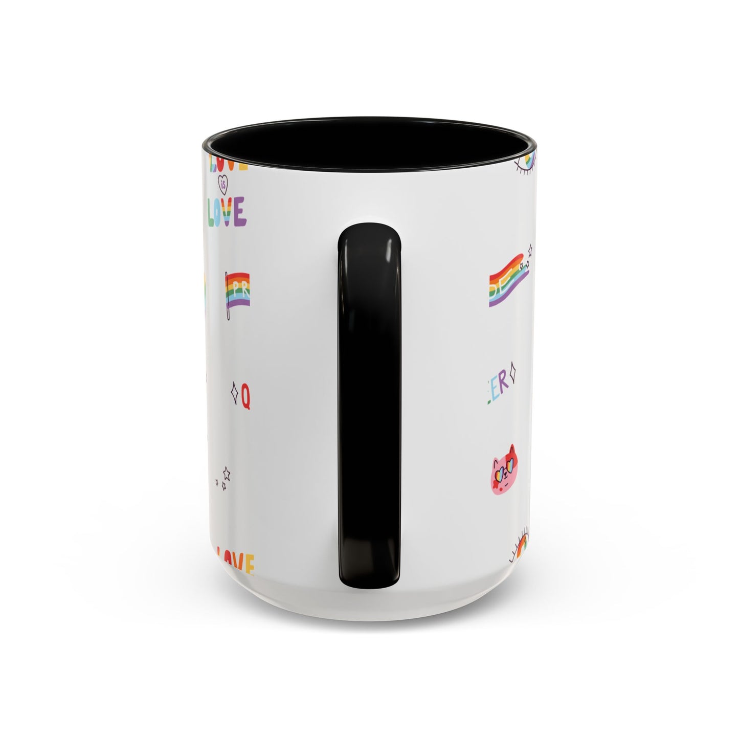 Minimalist Pride Accent Mug | LGBTQ+ Love Ceramic Cup | 11oz & 15oz
