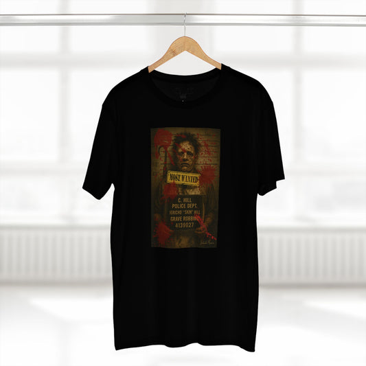 Leatherface Mugshot T-Shirt – Premium AS Colour 5001 Horror Tee