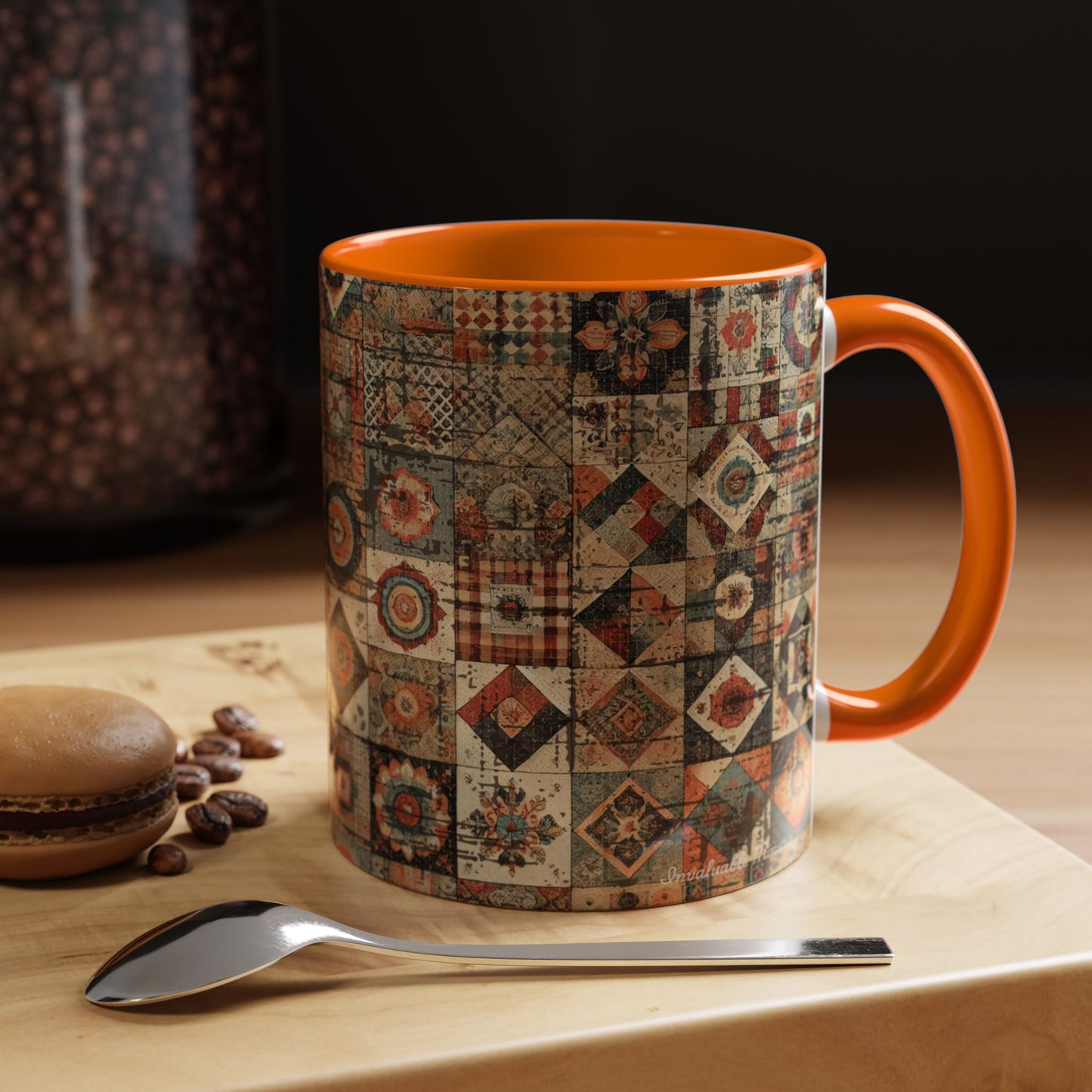 Boho Patchwork Quilt Mug | Vintage Accent Coffee Mug (11oz/15oz)