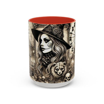Creepy Circus Witch Mug | Vintage Halloween Accent Coffee Mug (11oz/15oz)