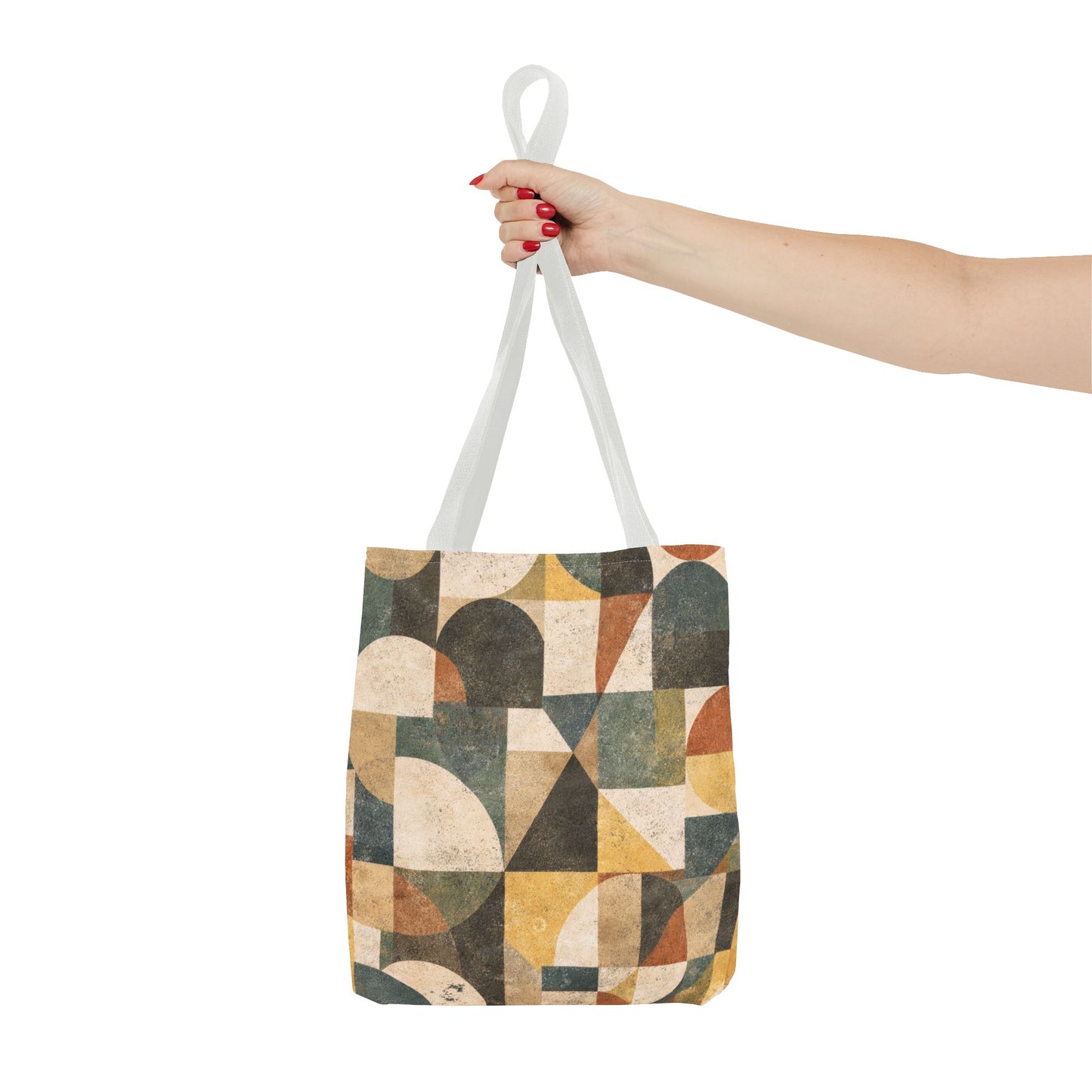 Mid-Century Geometric Canvas Tote Bag
