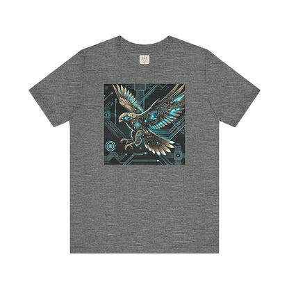 Futuristic Falcon Tech Tee - Unisex Short Sleeve Jersey Shirt - Cyber Falcon