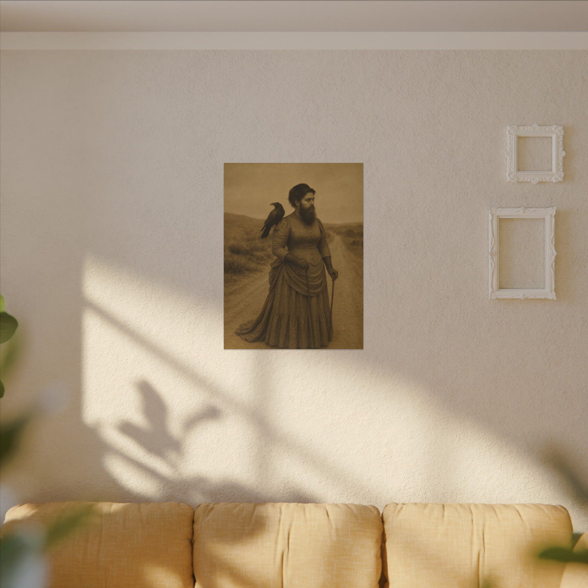 Bearded Lady with Crow – Matte Canvas Print (Gallery-Wrapped) 0.75"