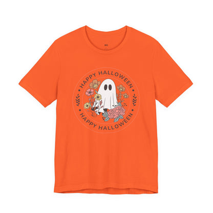 Happy Halloween Floral Ghost Tee – Bella+Canvas 3001