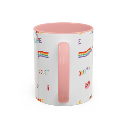 Minimalist Pride Accent Mug | LGBTQ+ Love Ceramic Cup | 11oz & 15oz