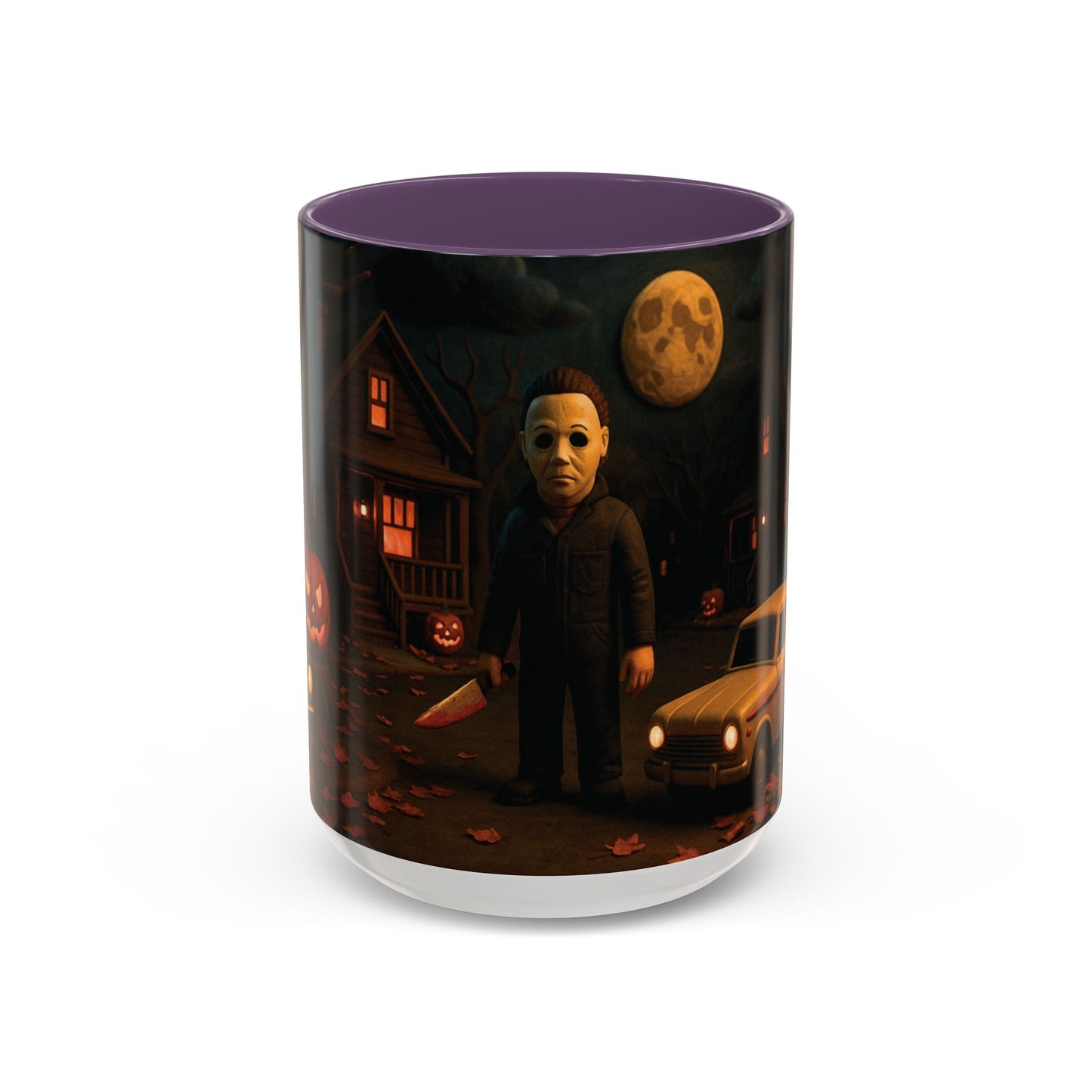 Clay-Style Slasher Halloween Night Mug | Accent Coffee Mug (11oz/15oz)