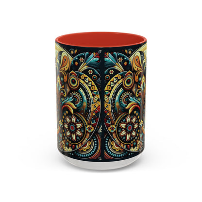 ☕️ Accent Coffee Mug (11, 15oz) – Beautiful Boho Style Graphic 🌿