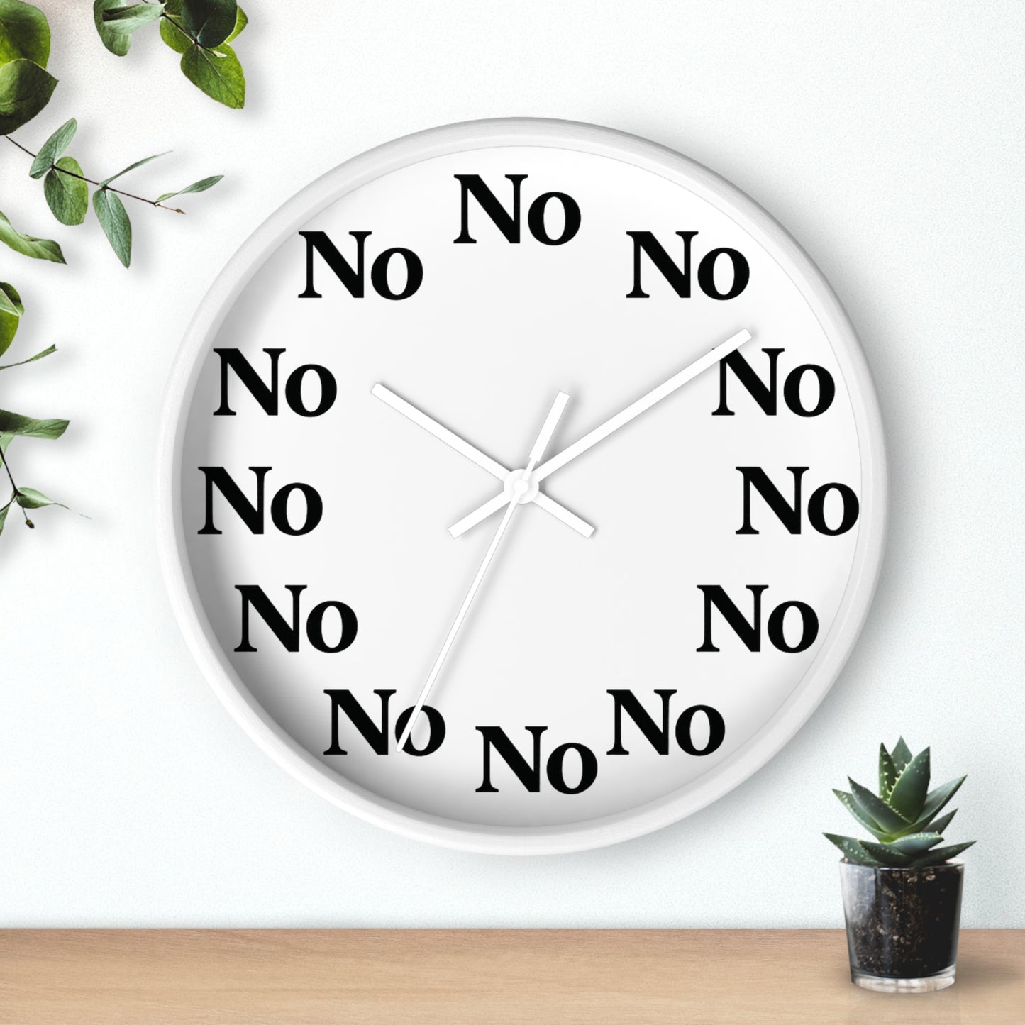 Funny Sarcastic Wall Clock – All Hours Say NO – Boutique 10” Clock for ADHD, Burnout & Passive Aggression Decor