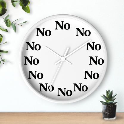 Funny Sarcastic Wall Clock – All Hours Say NO – Boutique 10” Clock for ADHD, Burnout & Passive Aggression Decor