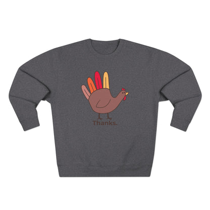 Give Thanks Sweatshirt — Minimalist Thanksgiving Turkey Design | Premium Lane Seven Fleece | Free Worldwide Shipping