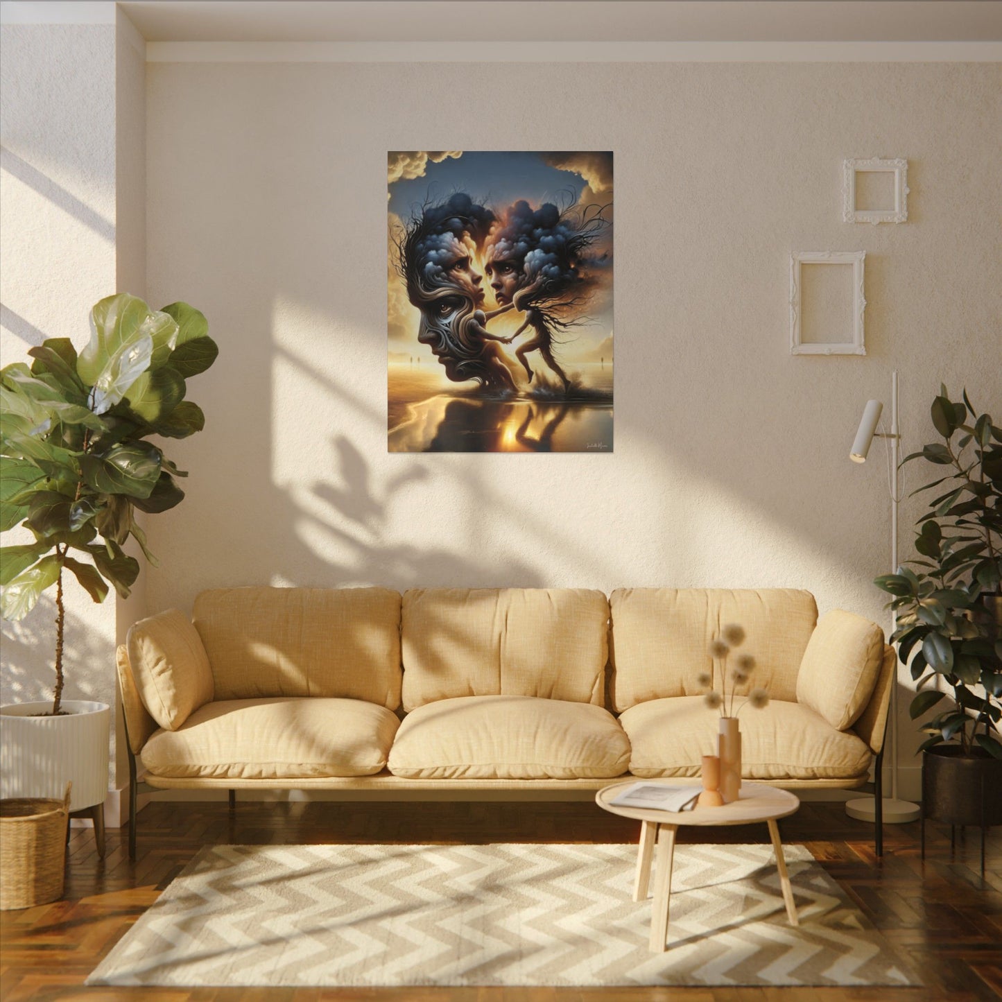 The Insatiable Lovers – Surreal Fantasy Canvas Wall Art | Premium Stretched Print