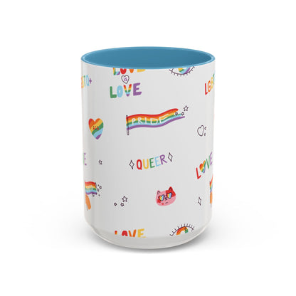 Minimalist Pride Accent Mug | LGBTQ+ Love Ceramic Cup | 11oz & 15oz