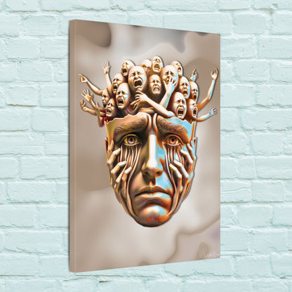 "Known." – Emotional Expressionism Stretched Vertical Canvas Wall Art - ADHD, Anxiety, Depression Reflection