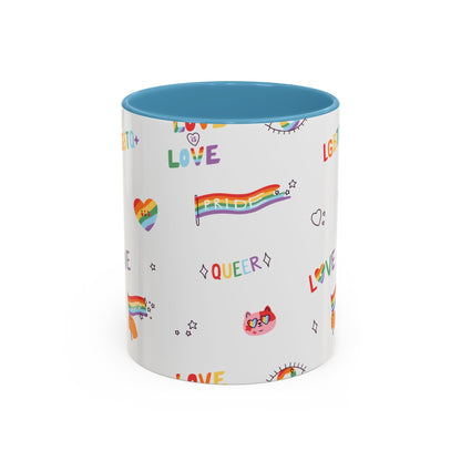 Minimalist Pride Accent Mug | LGBTQ+ Love Ceramic Cup | 11oz & 15oz