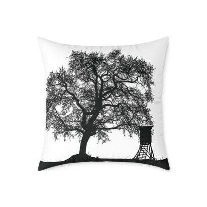 Lone Tree & Water Tower Silhouette Throw Pillow – Dark Countrycore Accent for Moody Spaces Home Decor Throw Pillows