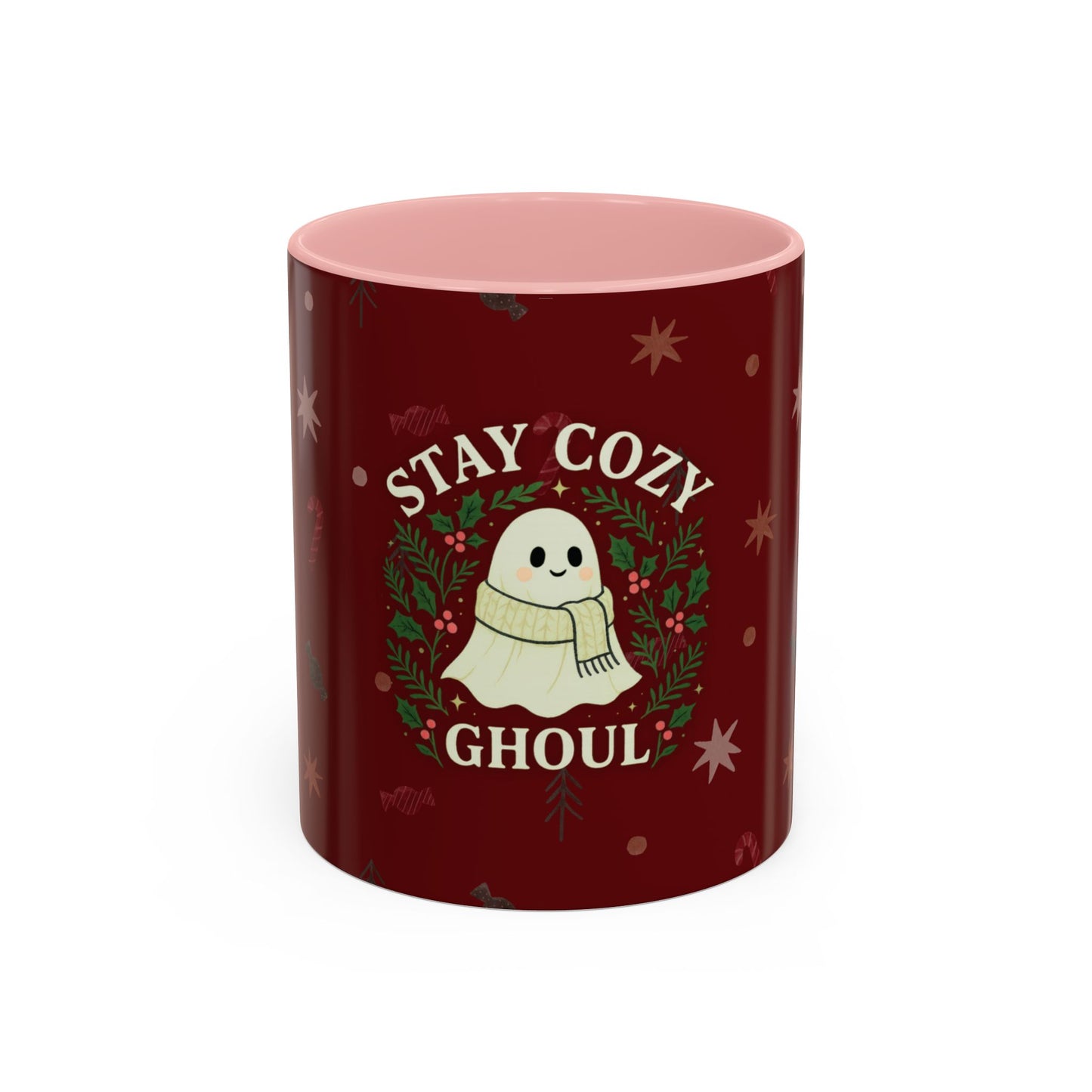 Stay Cozy Ghoul Ghost Holiday Coffee Mug – Funny Cute Christmas Accent Mug