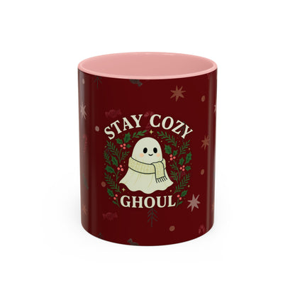 Stay Cozy Ghoul Ghost Holiday Coffee Mug – Funny Cute Christmas Accent Mug