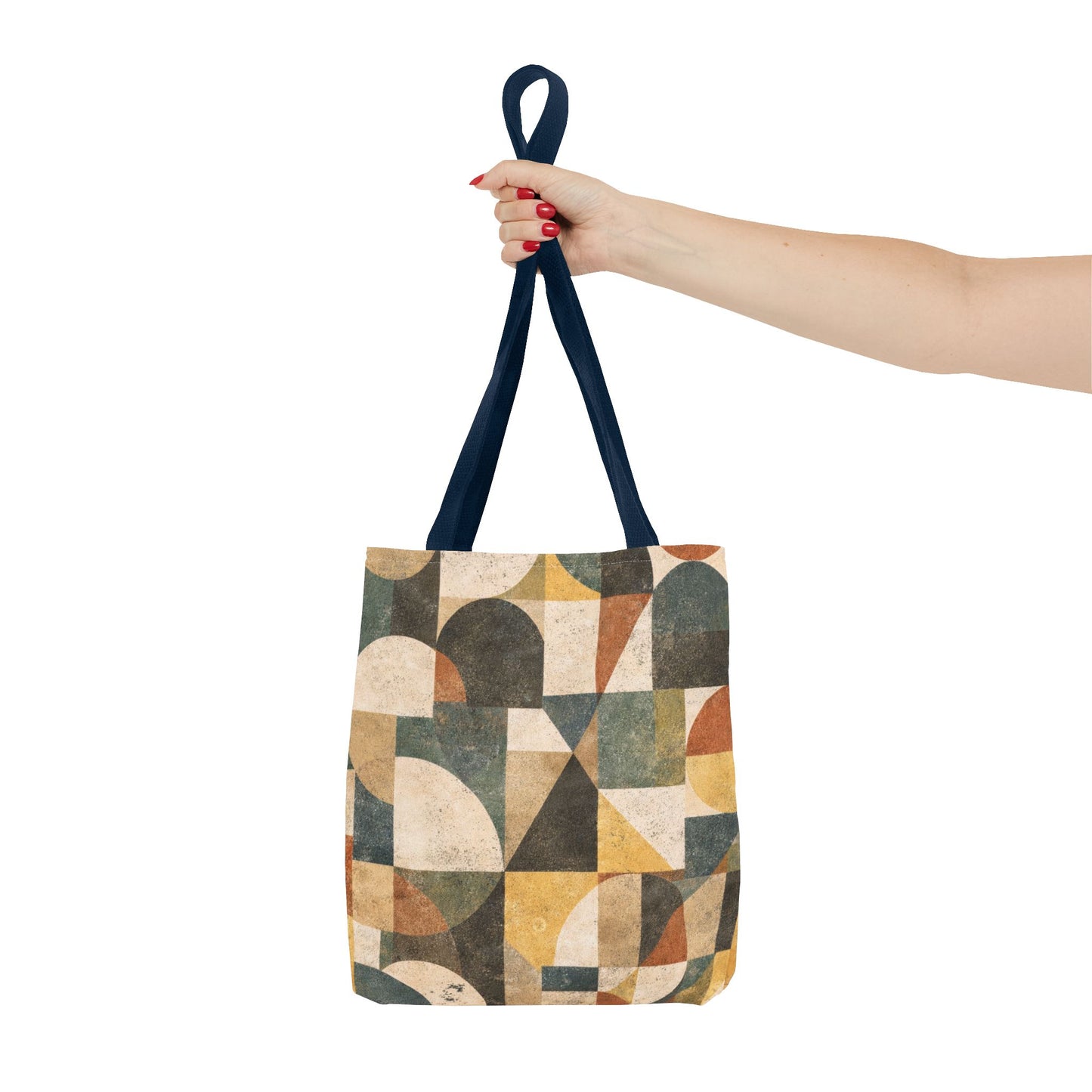 Mid-Century Geometric Canvas Tote Bag