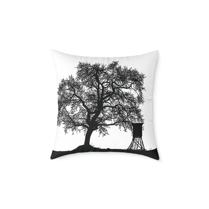 Lone Tree & Water Tower Silhouette Throw Pillow – Dark Countrycore Accent for Moody Spaces Home Decor Throw Pillows