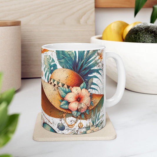 🌞 Ceramic Mug (11oz, 15oz) – Custom Grungy Summertime Graphic