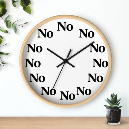 Funny Sarcastic Wall Clock – All Hours Say NO – Boutique 10” Clock for ADHD, Burnout & Passive Aggression Decor