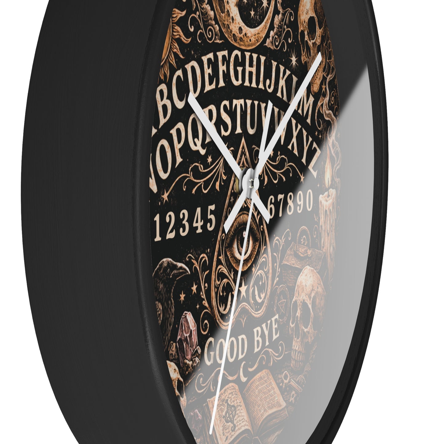 Ouija Board Wall Clock – Gothic Occult Spirit Board 10" Decor