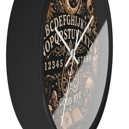 Ouija Board Wall Clock – Gothic Occult Spirit Board 10" Decor