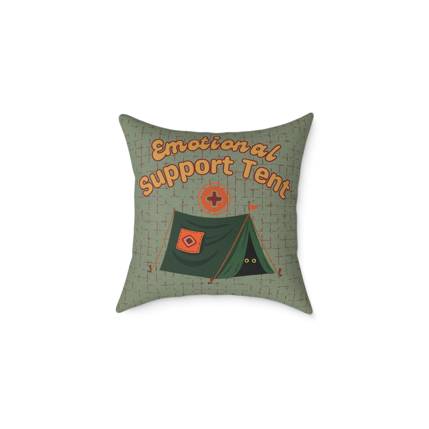Fun Camping Decor Pillow - Emotional Support Tent – Boutique Canvas Throw Pillow