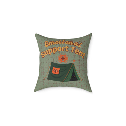 Fun Camping Decor Pillow - Emotional Support Tent – Boutique Canvas Throw Pillow