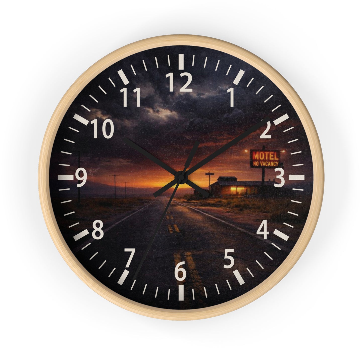 Still Here - Desert Motel No Vacancy Road Premium Wall Clock