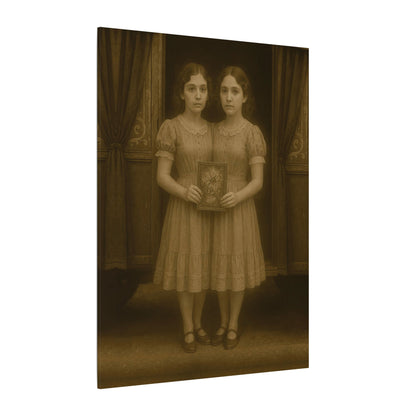 Conjoined Twins – Matte Canvas Print (Gallery-Wrapped) 0.75" – Vintage Circus-Inspired Canvas Wall Art