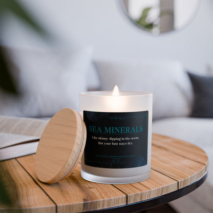 11oz Frosted Glass Natural Soy Wax Candle with Wooden Wick – Available in 9 Scents