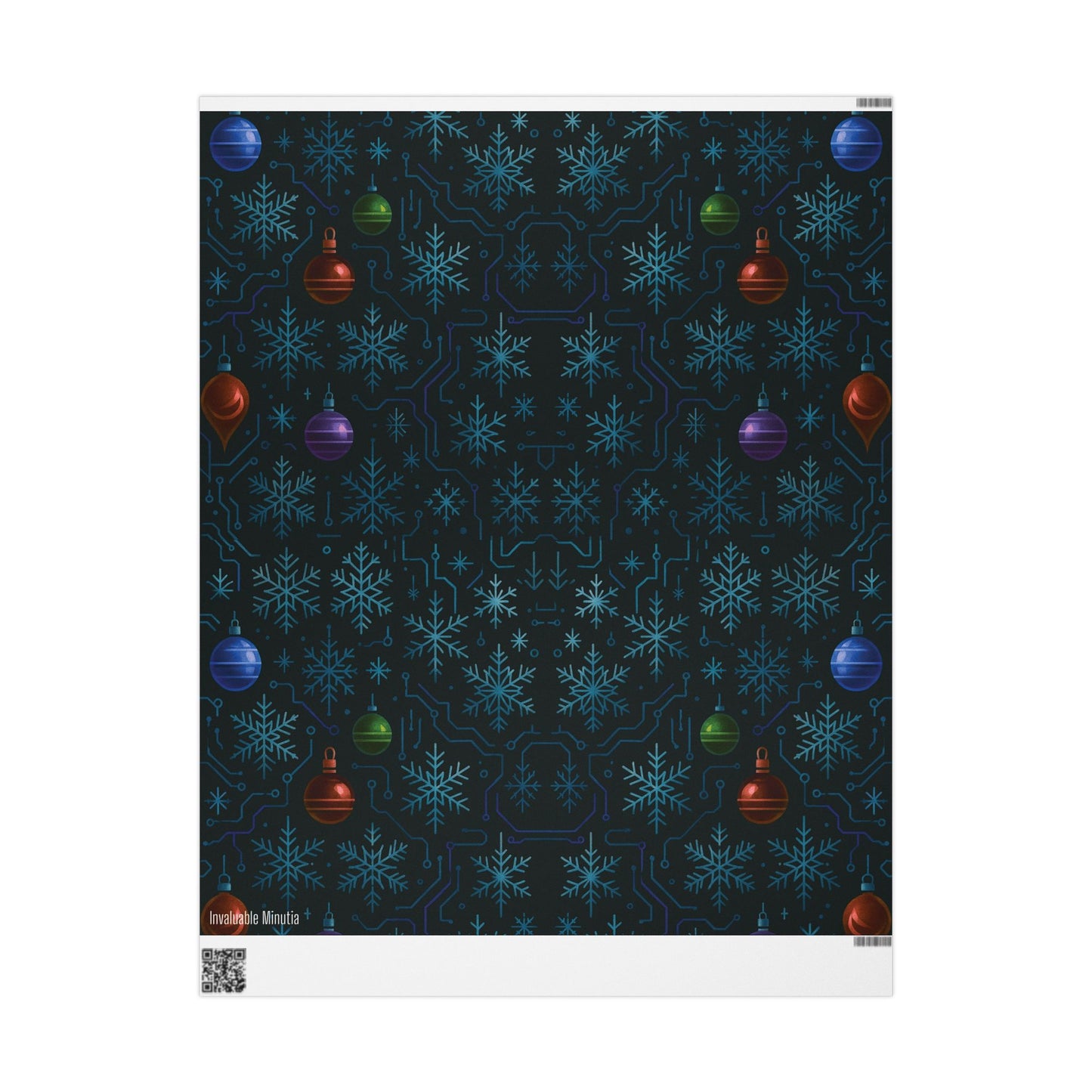 Cyber Yule Circuit – Luxury Christmas Wrapping Paper, Seamless Designer Gift Wrap, 30" Roll (Matte/Gloss)